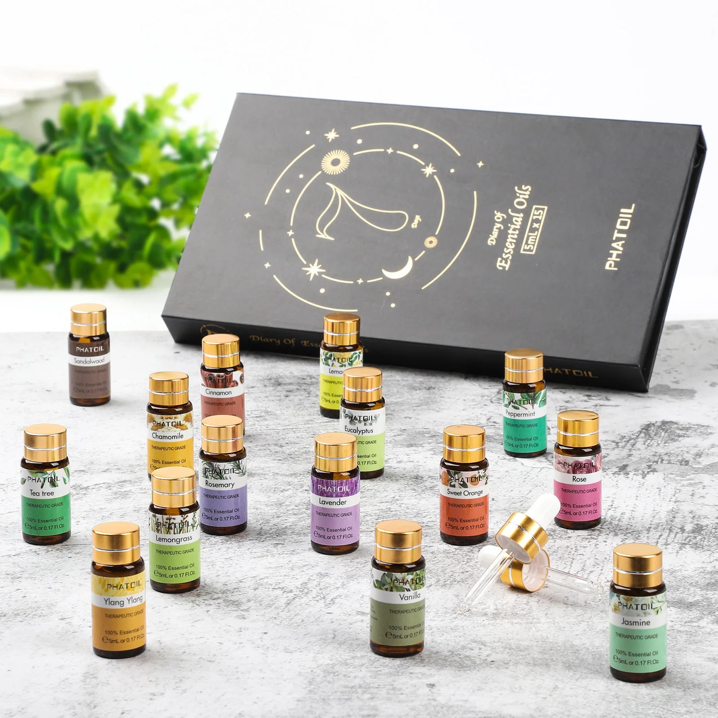 15 Piece Essential Oils Set, Natural Plant Aroma