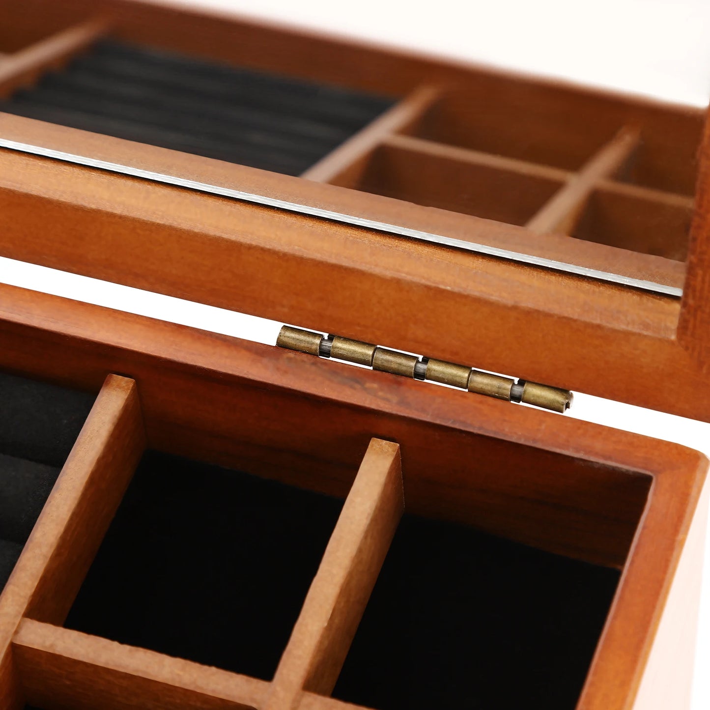 4 Layer Large Wooden Jewelry Box, Mirror, Drawers