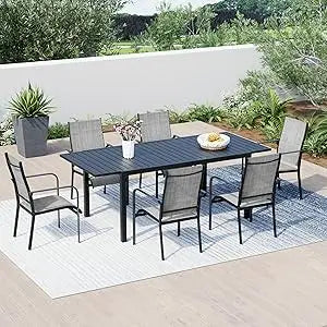 7-Piece All-Weather Outdoor Rattan Patio Dining Set