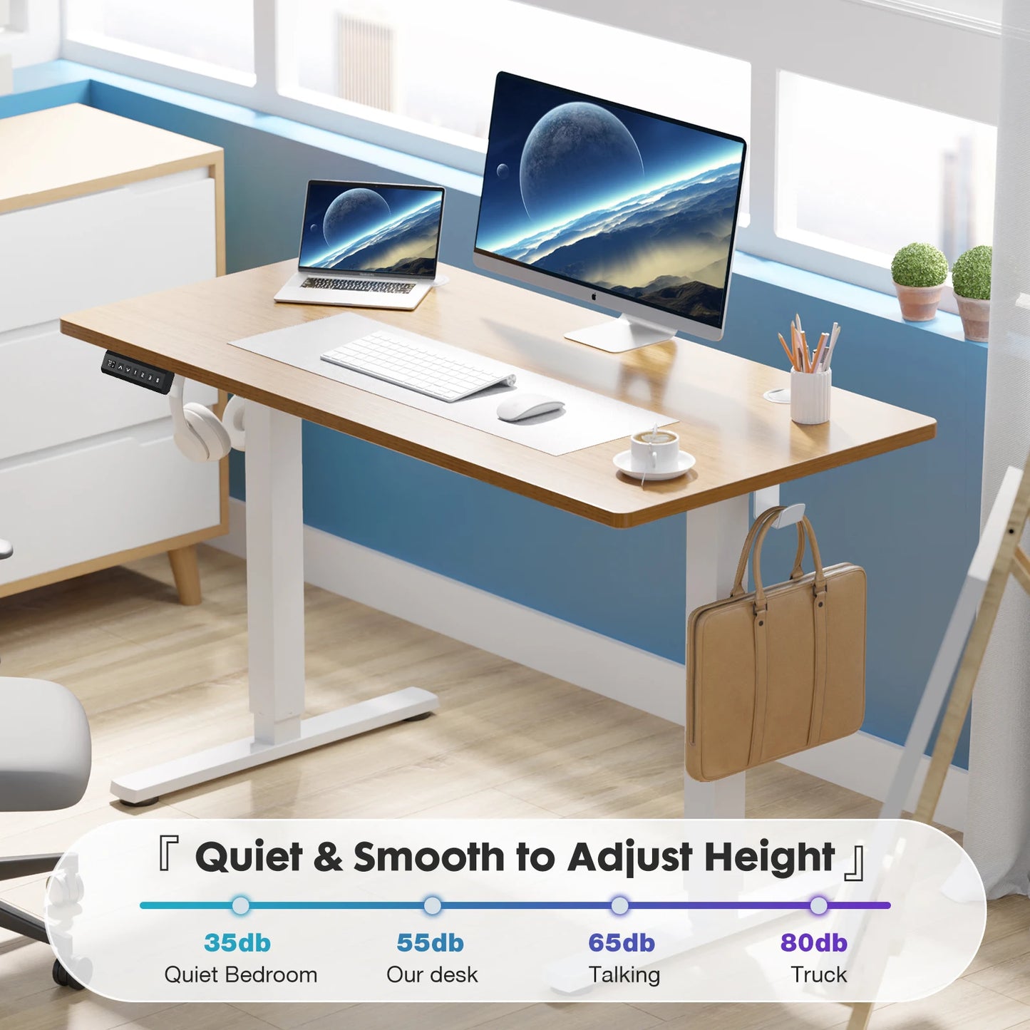 Electric Standing Desk, Height Adjustable, Stand or Sit