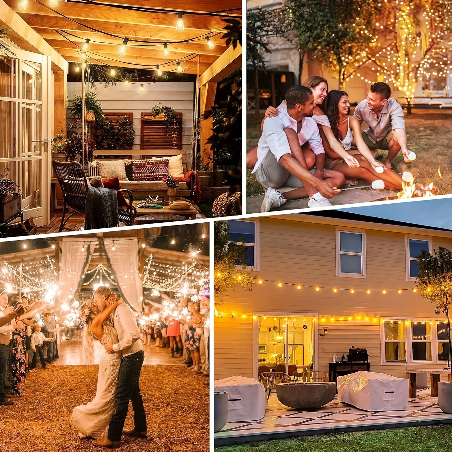 28ft Outdoor Light String - ST38 LED Bulbs