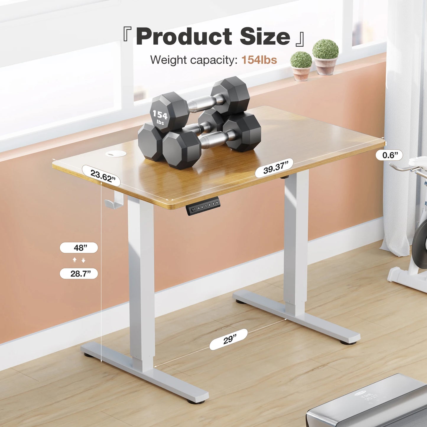 Electric Standing Desk, Height Adjustable, Stand or Sit