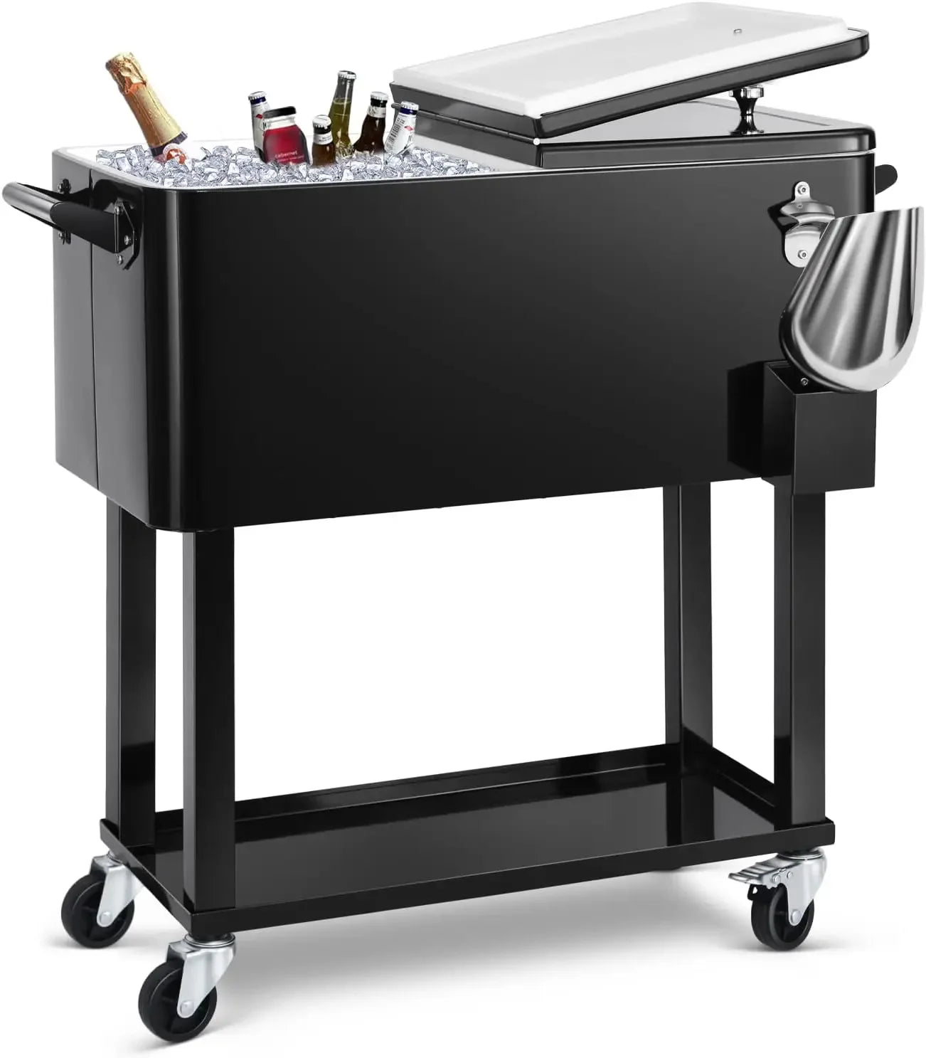 80 Quart Rolling Ice Chest Cooler Cart