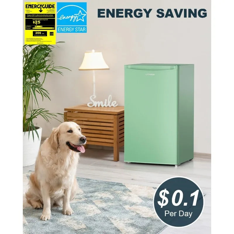 Upstreman 3.2 Cu. Ft. Mini Fridge/Freezer, Adjustable Thermostat