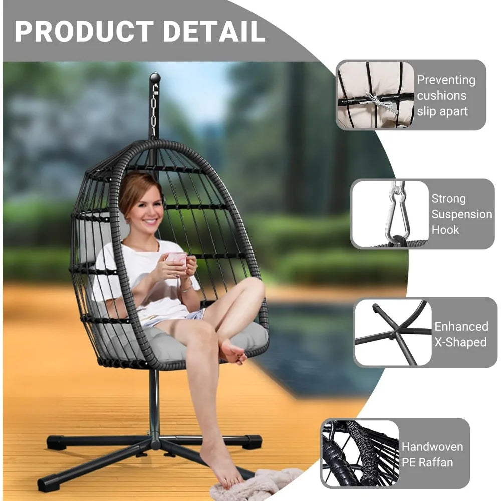 Rattan Wicker Hanging Swing Egg Chair