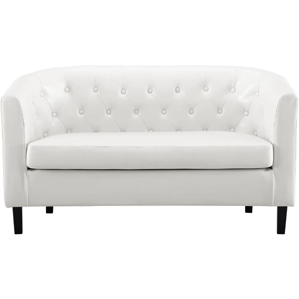 Midcentury Modern 2 Seat Sofa Couch, Button Tufted