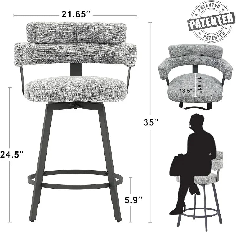 Full Back Swivel Counter Stools, Set of 2