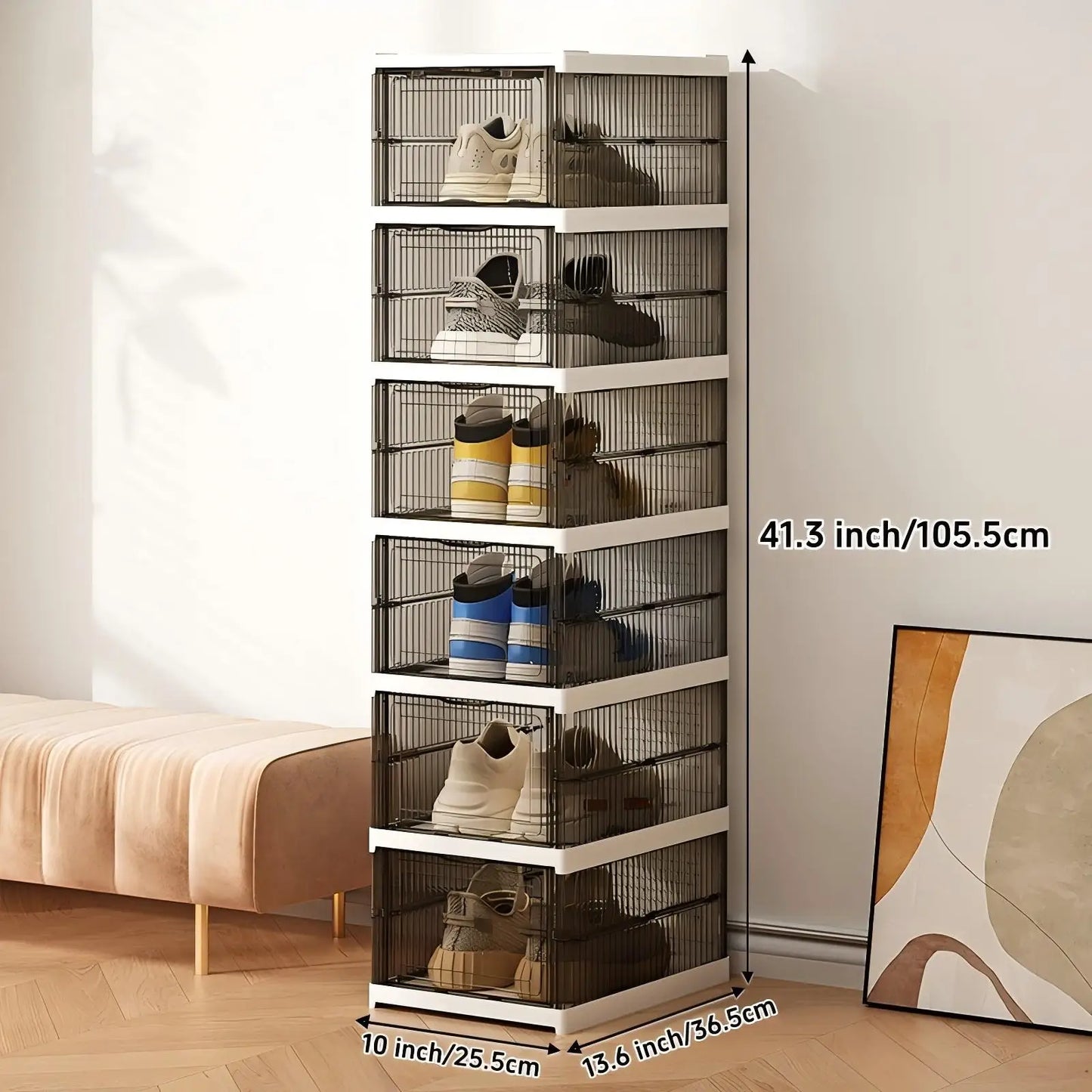 Free Standing Clear Shoe Storage Unit