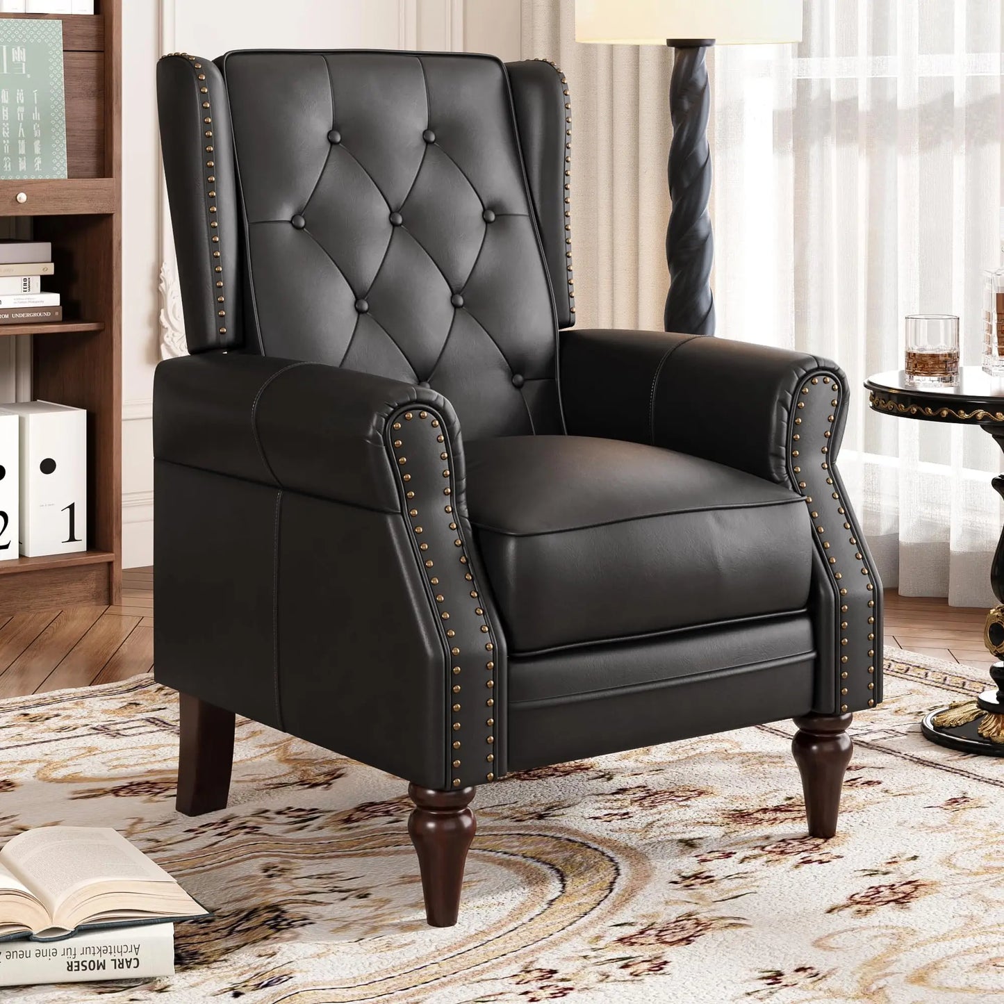 Tufted Button Upholstered Armchair, PU Leather