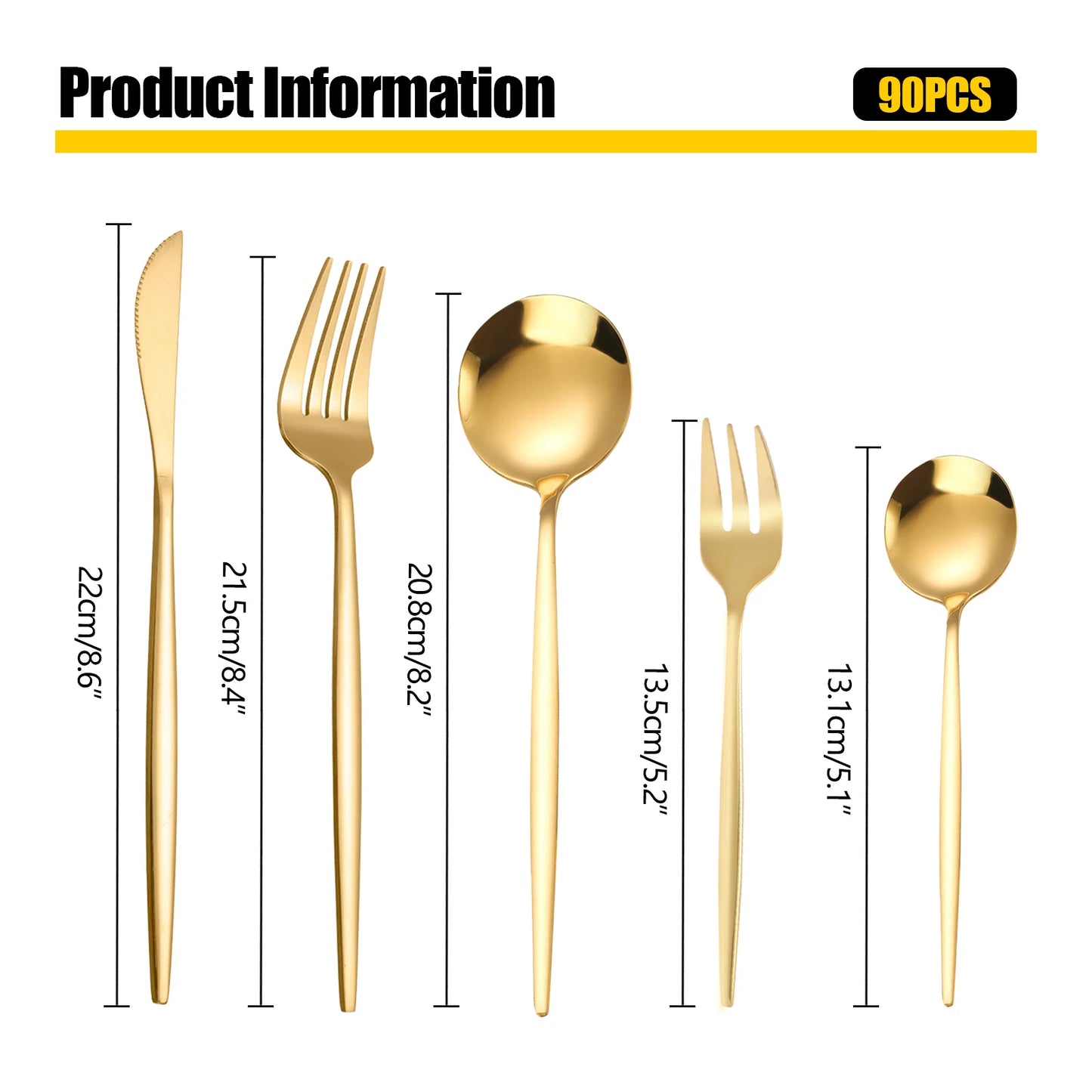 90 Piece Stainless Steel Silverware Set