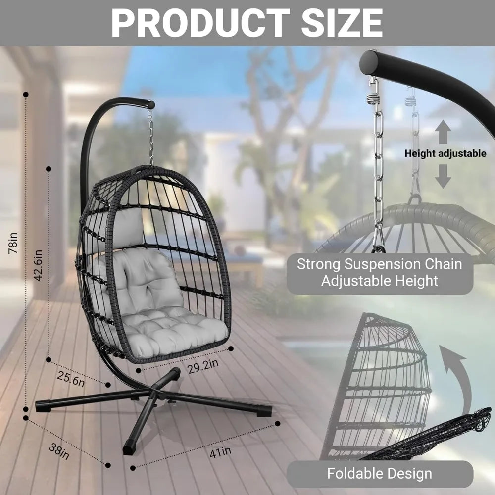 Rattan Wicker Hanging Swing Egg Chair