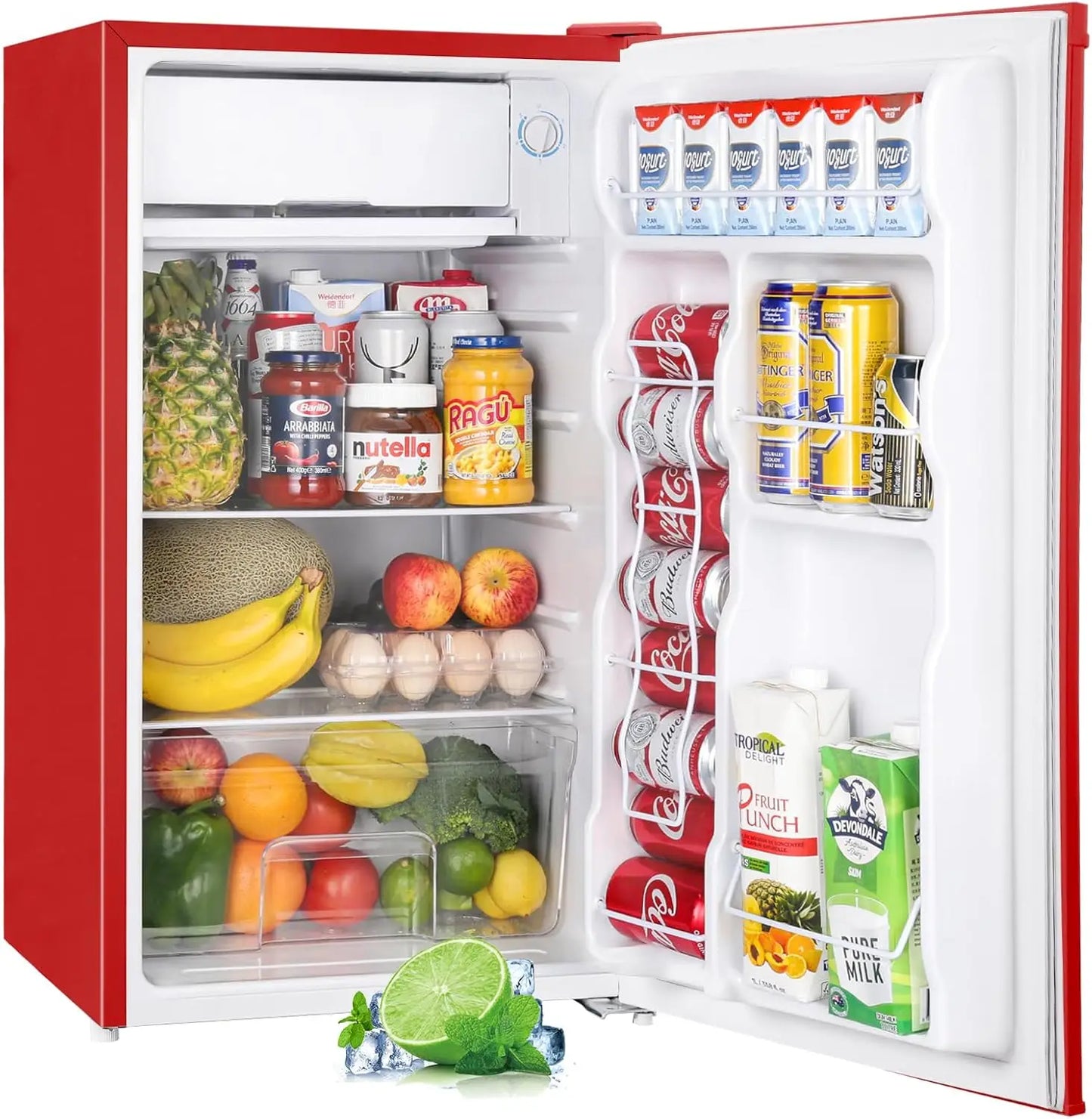 Upstreman 3.2 Cu. Ft. Mini Fridge/Freezer, Adjustable Thermostat