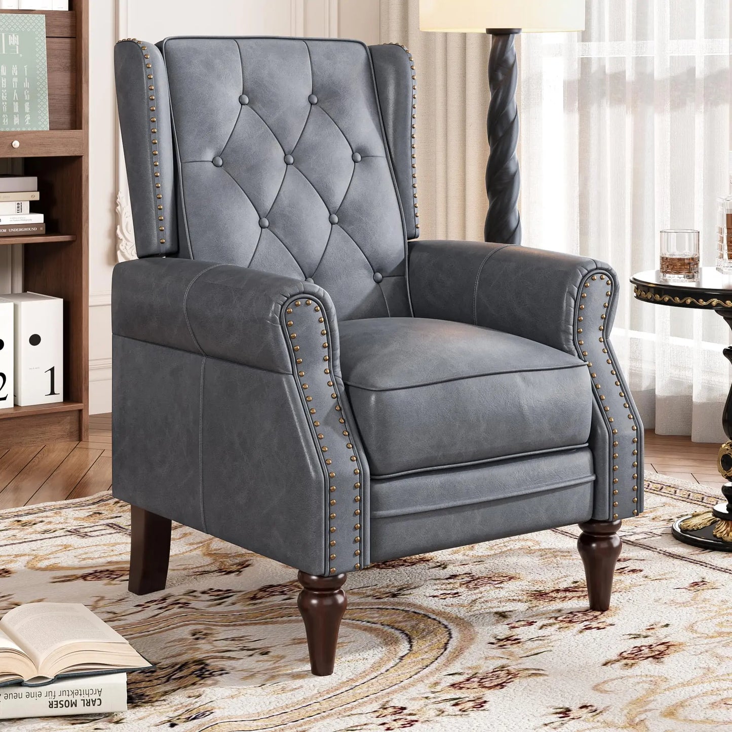 Tufted Button Upholstered Armchair, PU Leather