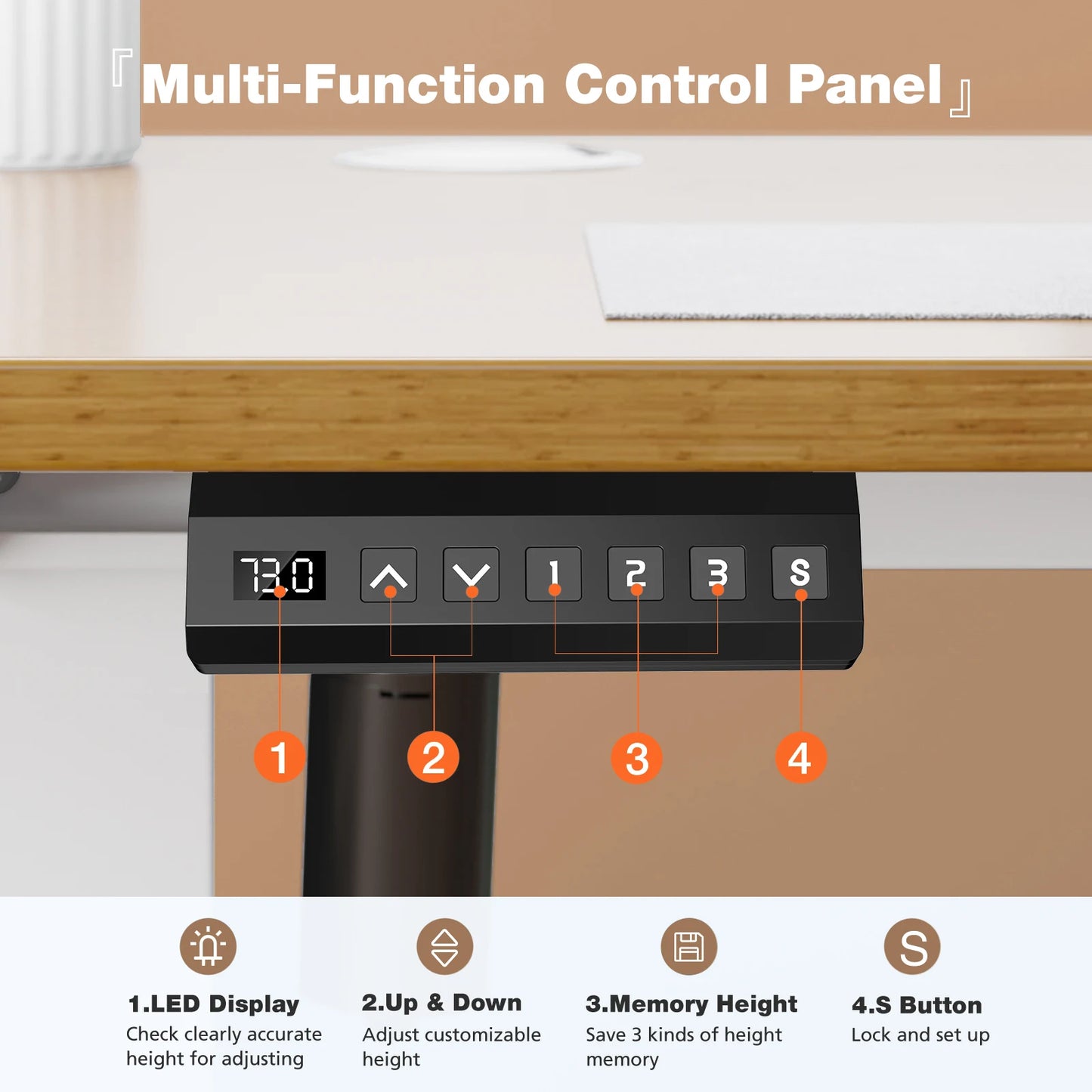 Electric Standing Desk, Height Adjustable, Stand or Sit