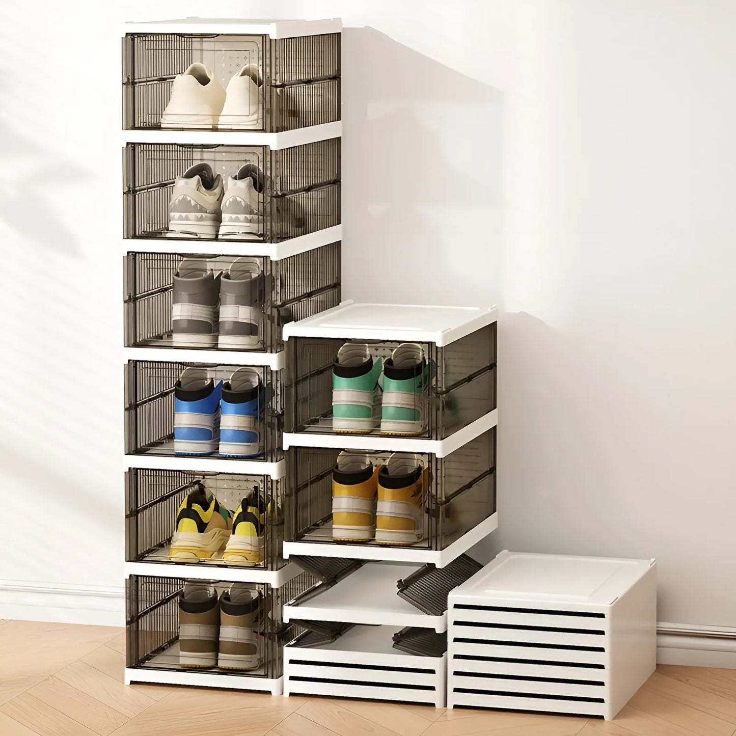 Free Standing Clear Shoe Storage Unit