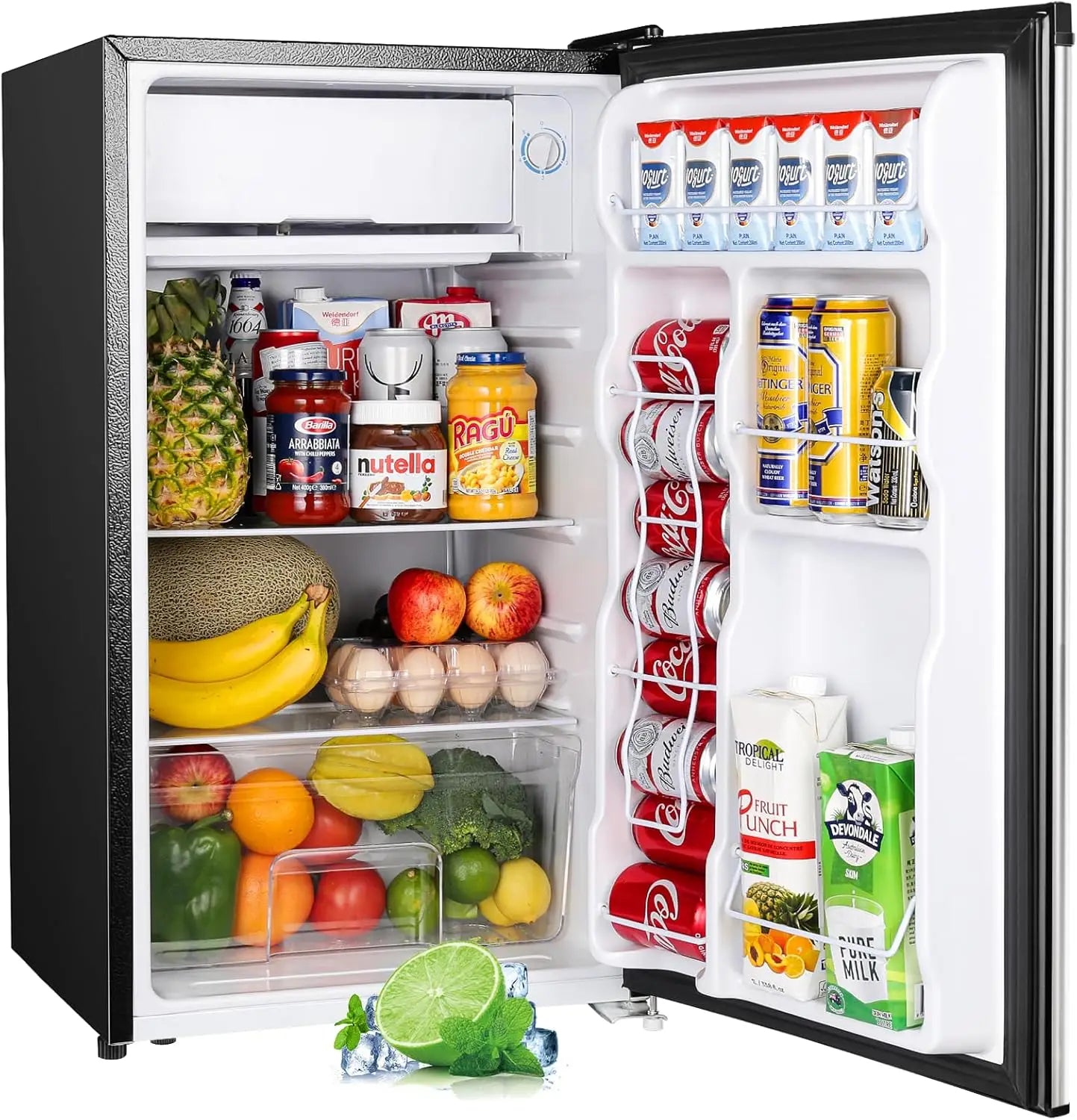 Upstreman 3.2 Cu. Ft. Mini Fridge/Freezer, Adjustable Thermostat