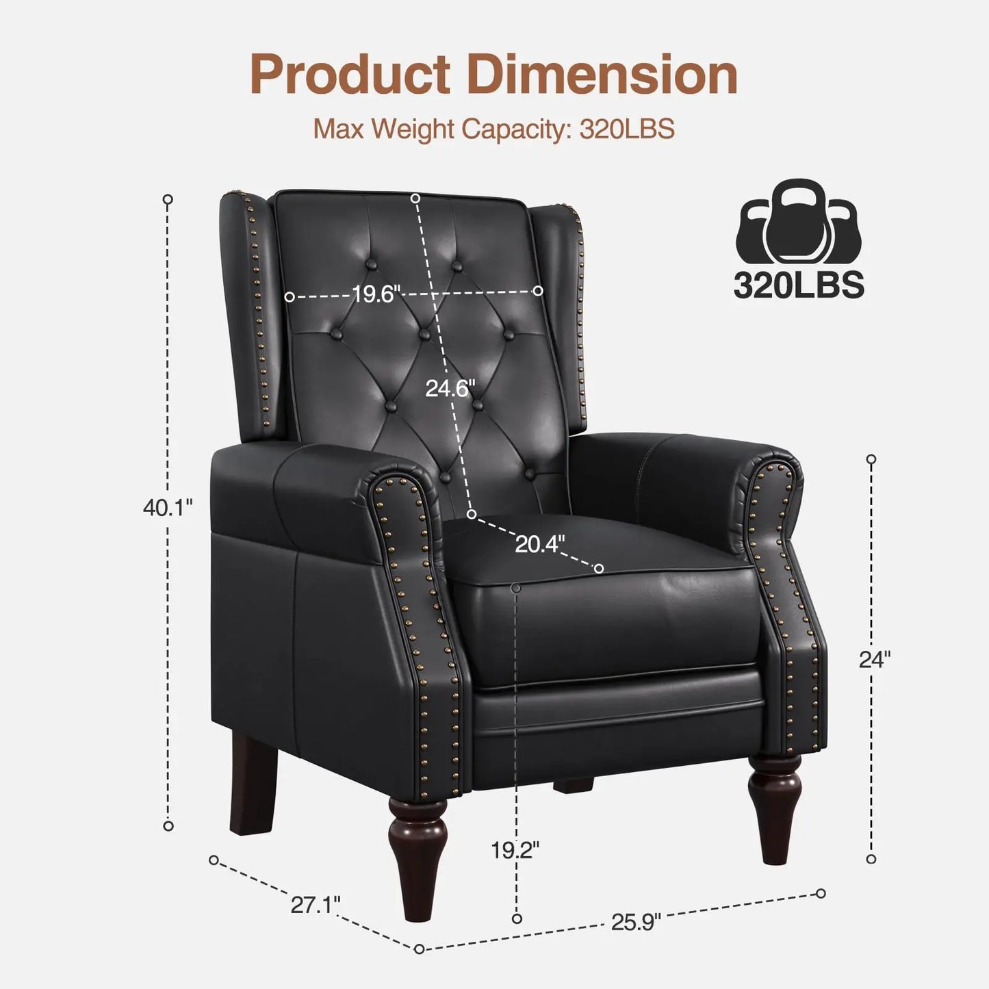 Tufted Button Upholstered Armchair, PU Leather