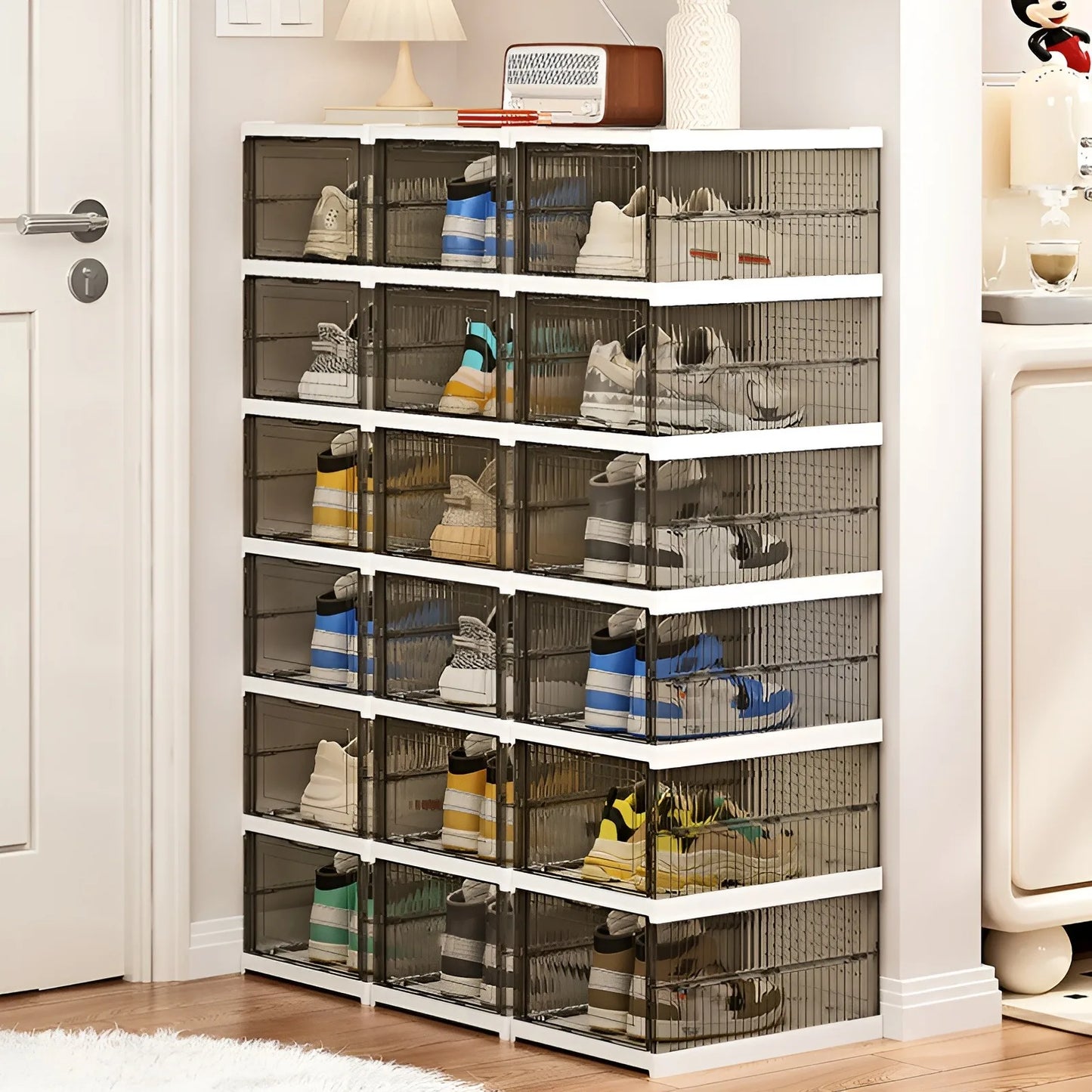 Free Standing Clear Shoe Storage Unit