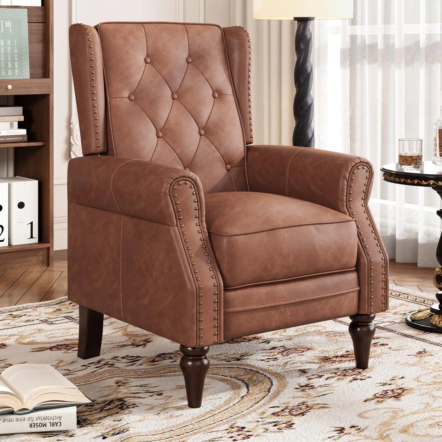 Tufted Button Upholstered Armchair, PU Leather