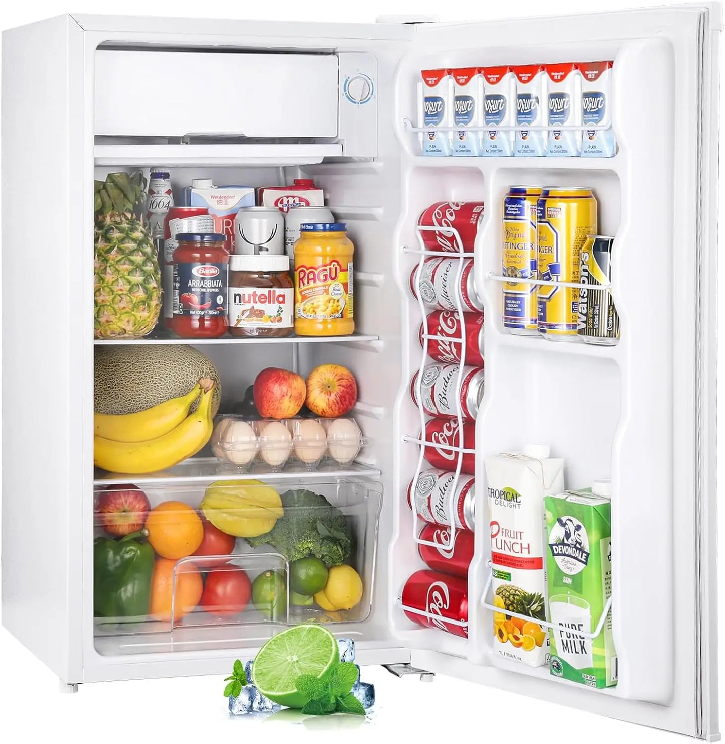 Upstreman 3.2 Cu. Ft. Mini Fridge/Freezer, Adjustable Thermostat