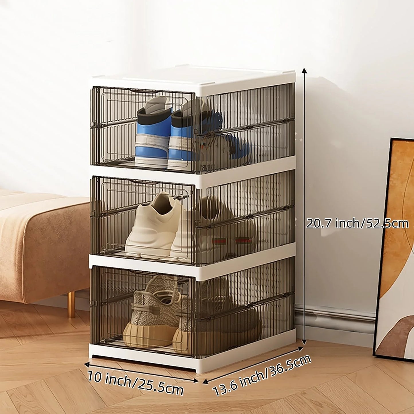 Free Standing Clear Shoe Storage Unit