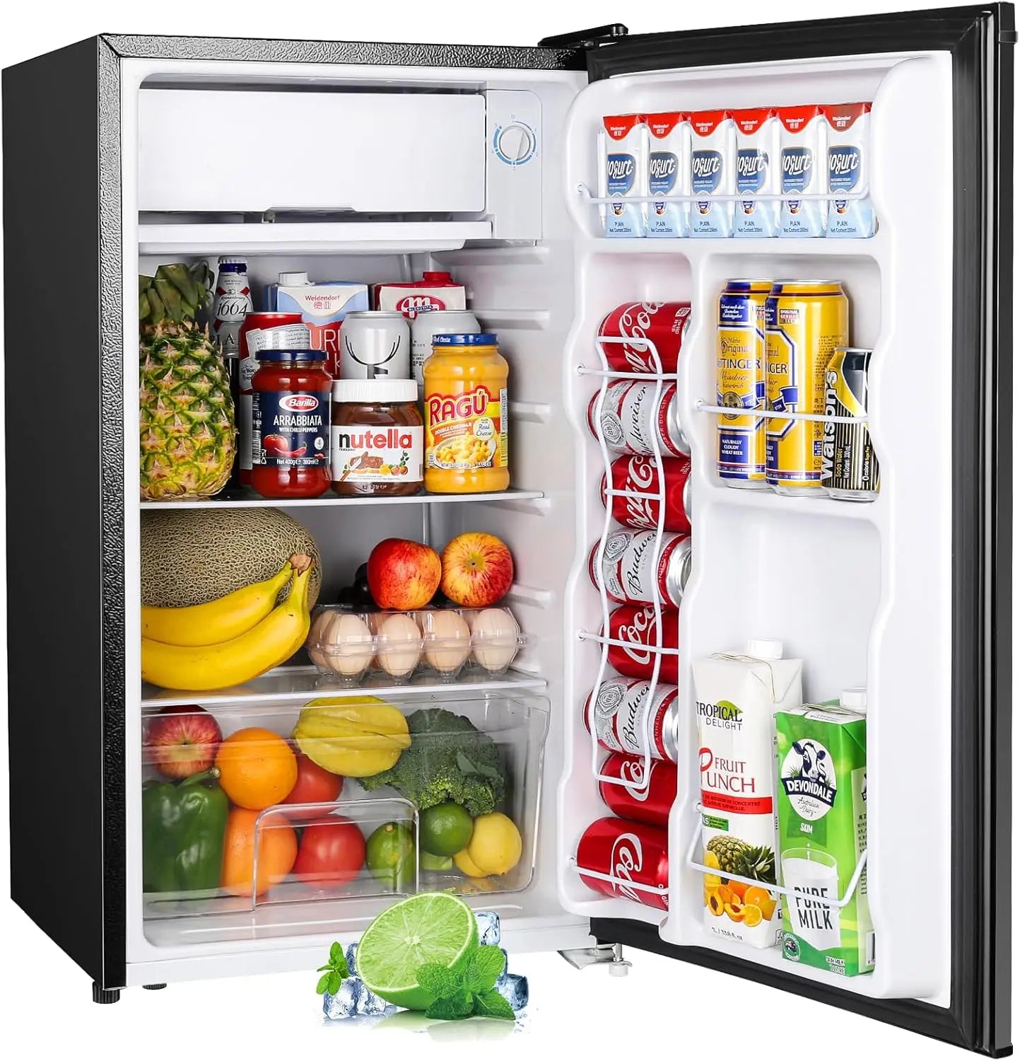 Upstreman 3.2 Cu. Ft. Mini Fridge/Freezer, Adjustable Thermostat