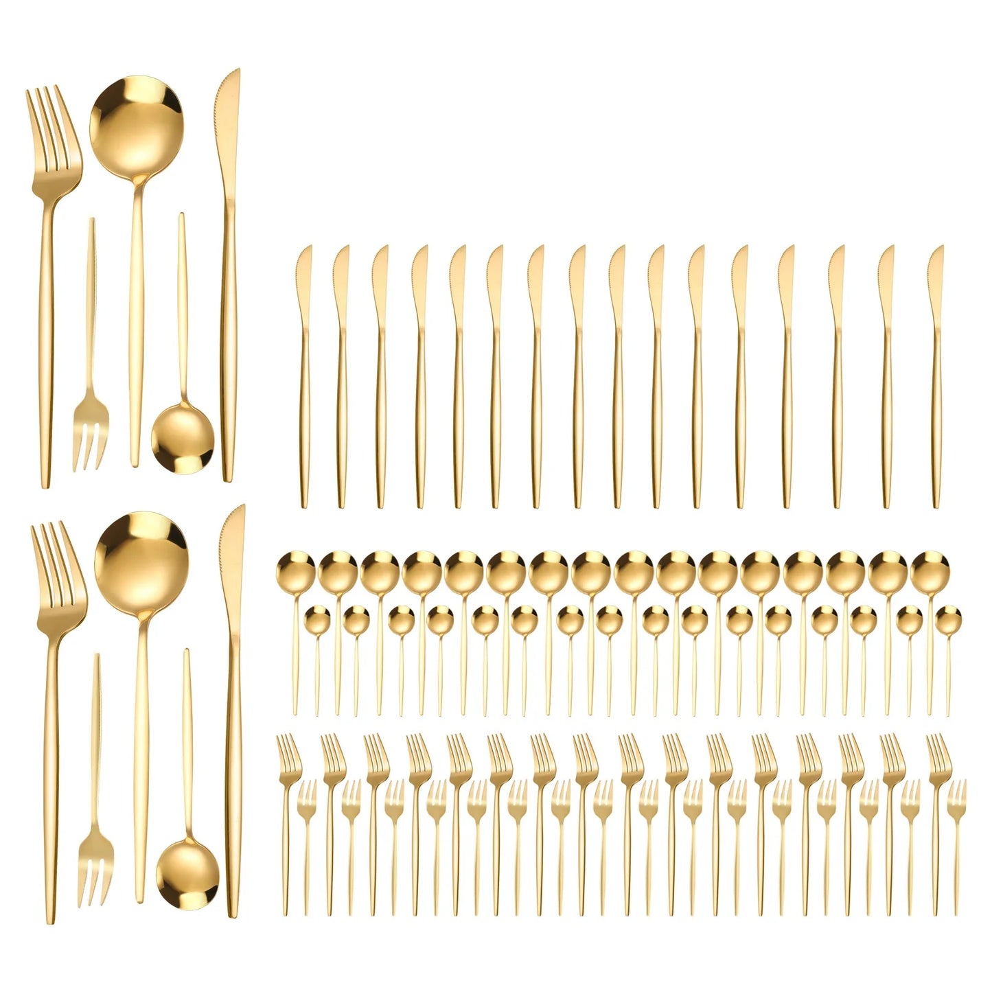 90 Piece Stainless Steel Silverware Set