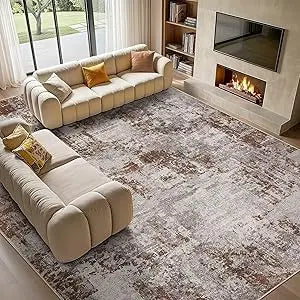 Washable 9x12 Area Rug, Large Soft, Thin