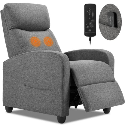 Recliner Chair, Massage, Lumbar Support, Adjustable.