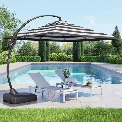 10 x 10 FT Patio Offset Umbrella with Base