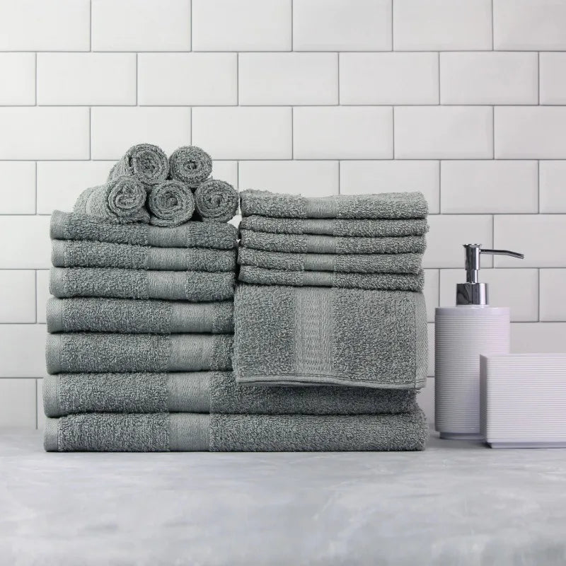 18-Piece 100% Cotton Super Absorbent Towel Set