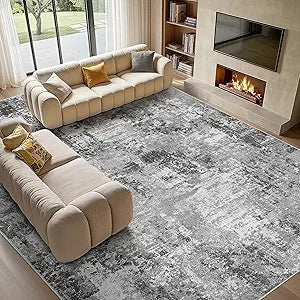 Washable 9x12 Area Rug, Large Soft, Thin