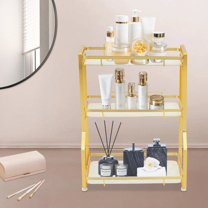 3 Tier Gold Bathroom Countertop Organizer