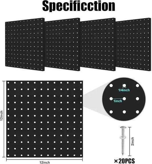 4 Pack Metal Pegboard Heavy Duty Wall Panels