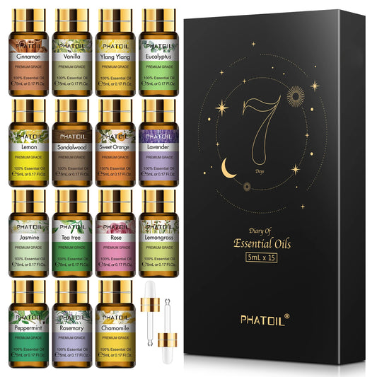 15 Piece Essential Oils Set, Natural Plant Aroma
