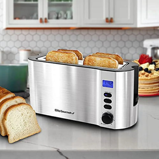 4-Slice Digital Stainless Steel Long-Slot Toaster