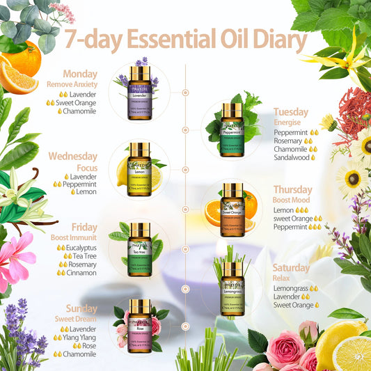 15 Piece Essential Oils Set, Natural Plant Aroma