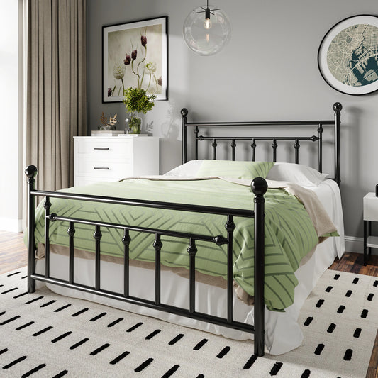 Victorian Style Iron-Art Headboard, Footboard and Frame