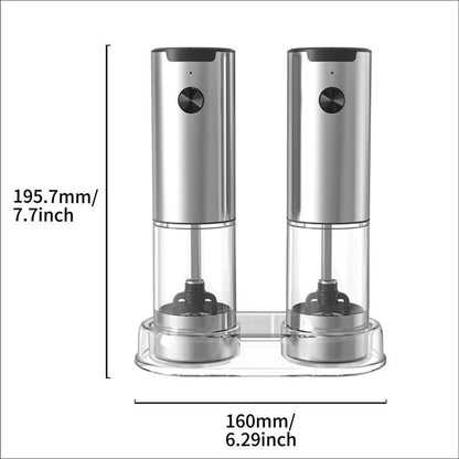 Electric Salt and Pepper Grinder Set (2 Pack)