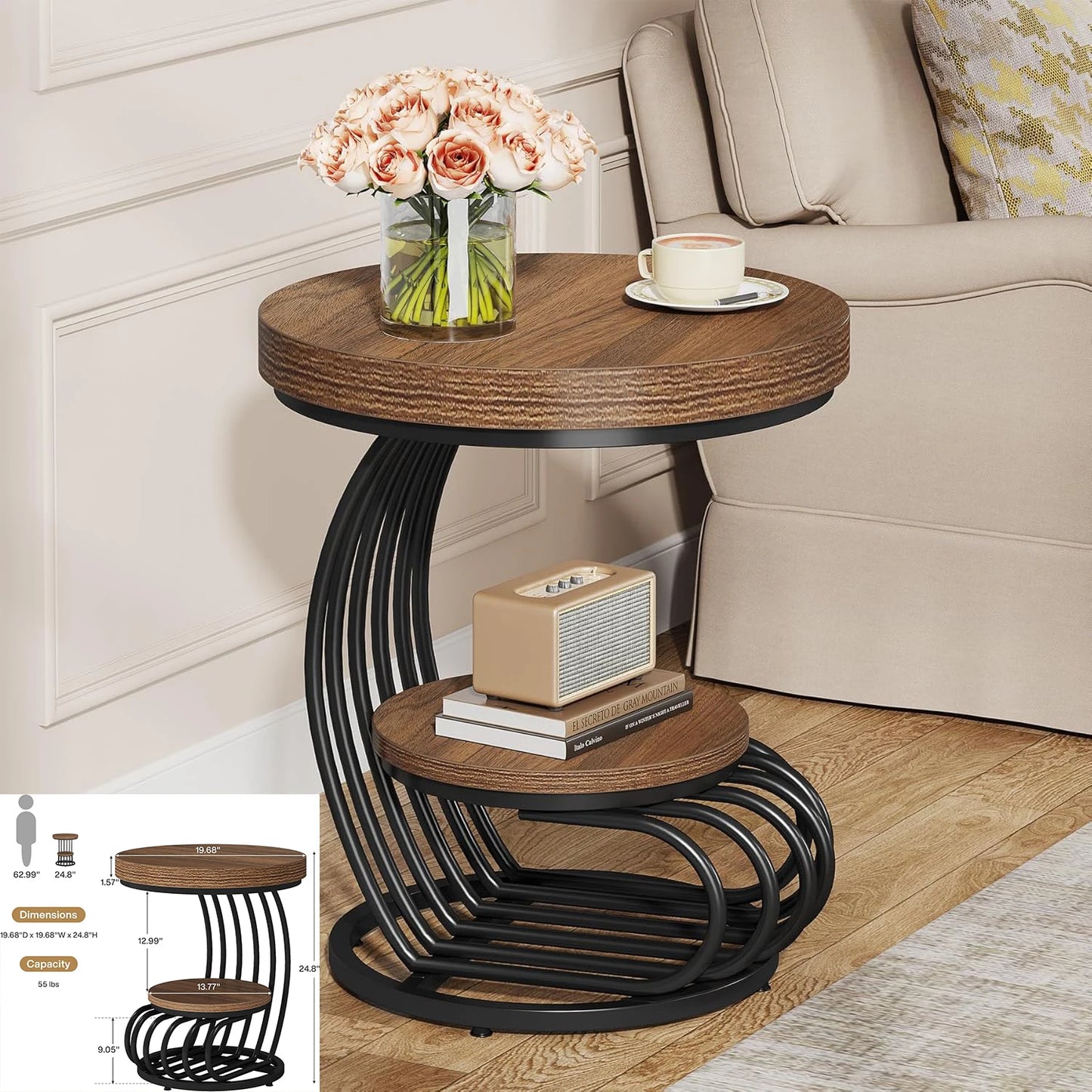 Tables - Round End, Industrial, Small and Nightstand