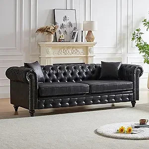 Mid-Century Modern Tufted Oversized Loveseat Sofa