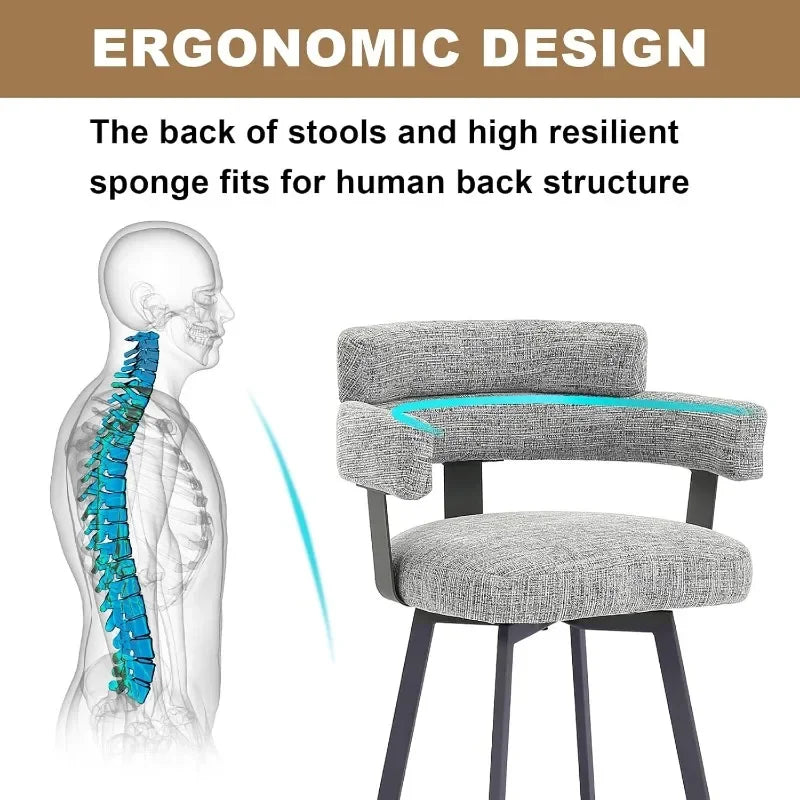 Full Back Swivel Counter Stools, Set of 2