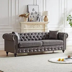 Mid-Century Modern Tufted Oversized Loveseat Sofa