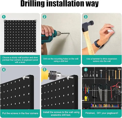 4 Pack Metal Pegboard Heavy Duty Wall Panels