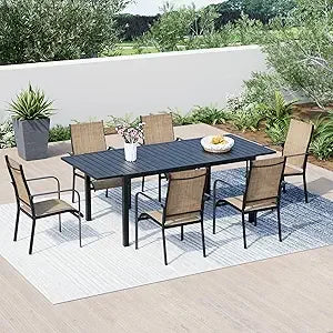 7-Piece All-Weather Outdoor Rattan Patio Dining Set