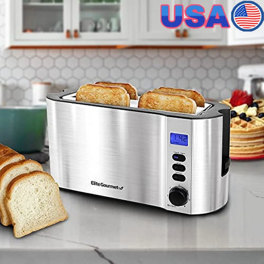 4-Slice Digital Stainless Steel Long-Slot Toaster