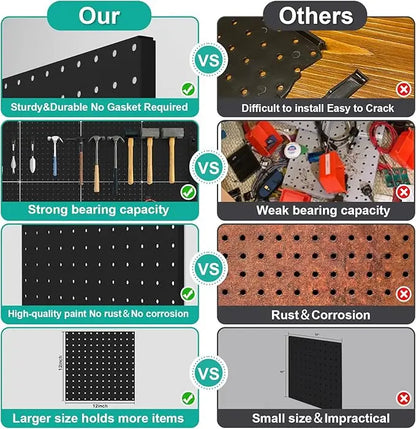 4 Pack Metal Pegboard Heavy Duty Wall Panels