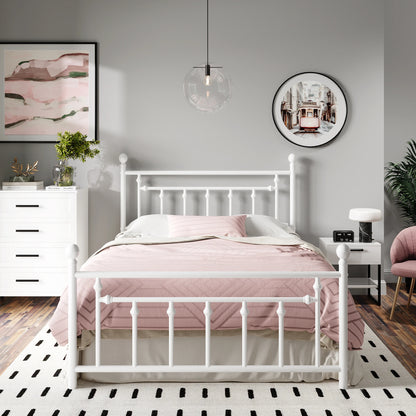 Victorian Style Iron-Art Headboard, Footboard and Frame